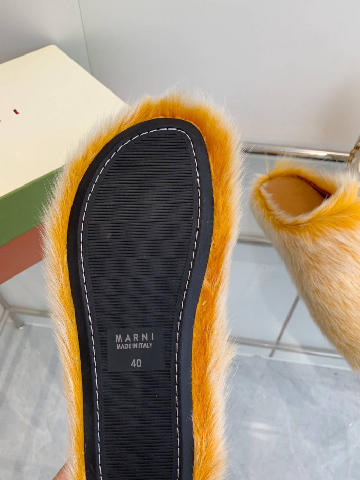 MARNI CALF HAIR SLIPPERS