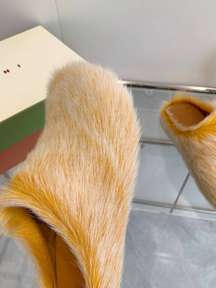 MARNI CALF HAIR SLIPPERS