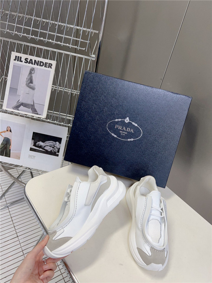 Pra*a brushed leather sneakers