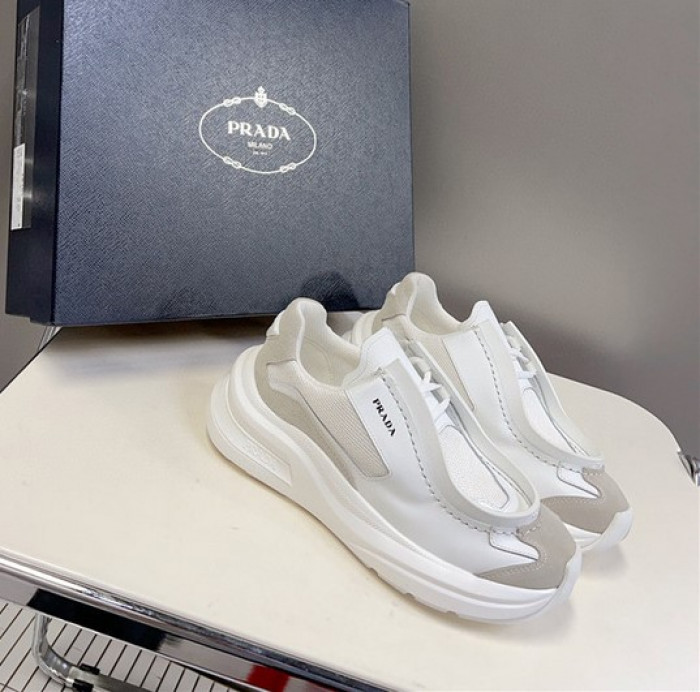 Pra*a brushed leather sneakers