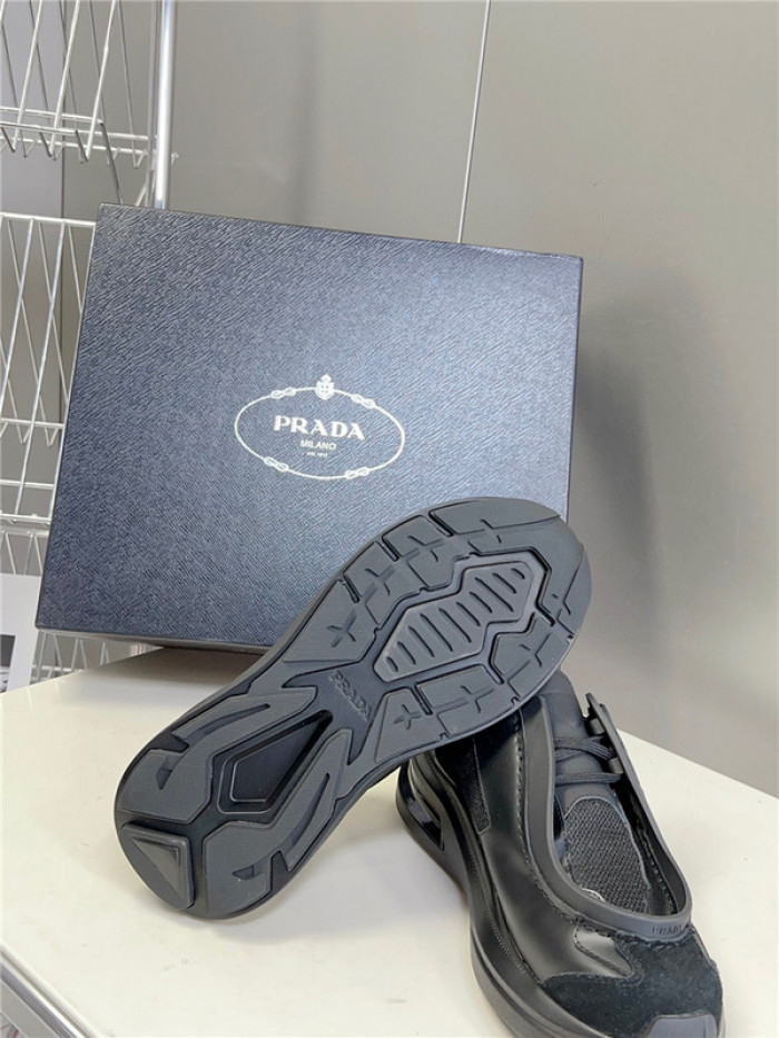 Pra*a brushed leather sneakers