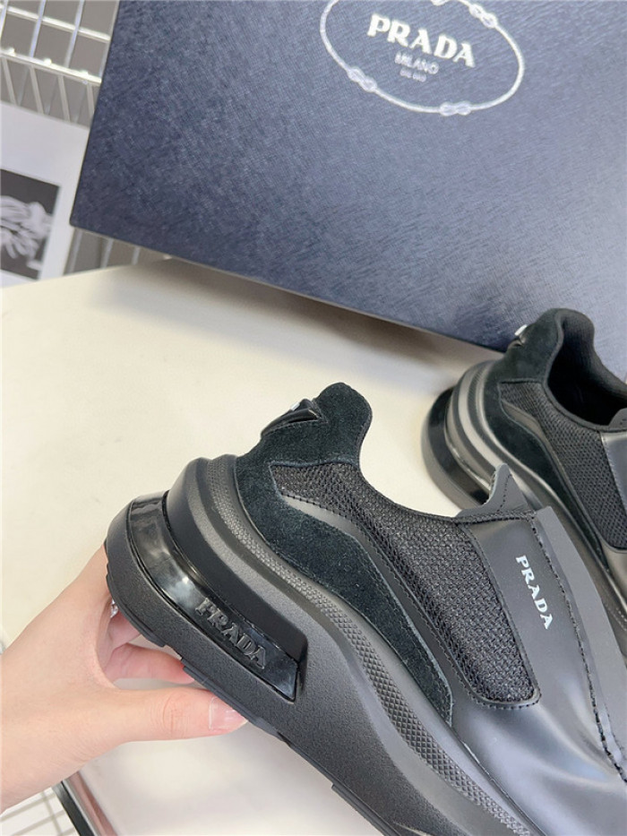 Pra*a brushed leather sneakers