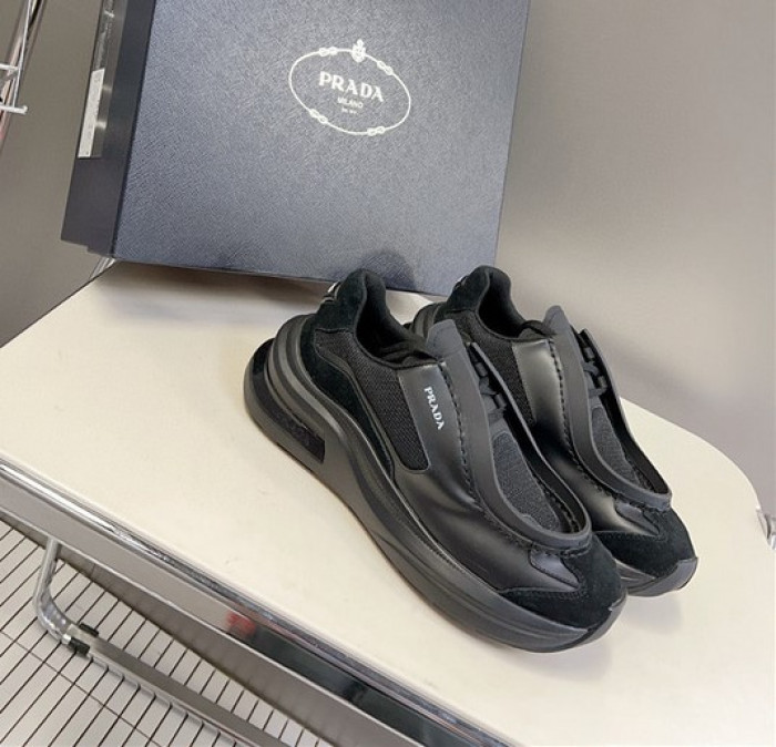 Pra*a brushed leather sneakers