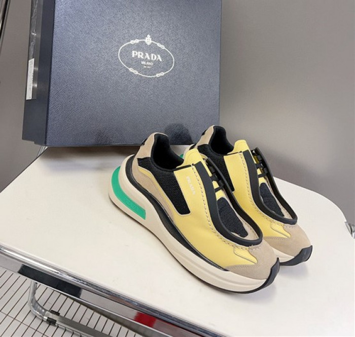 Pra*a brushed leather sneakers