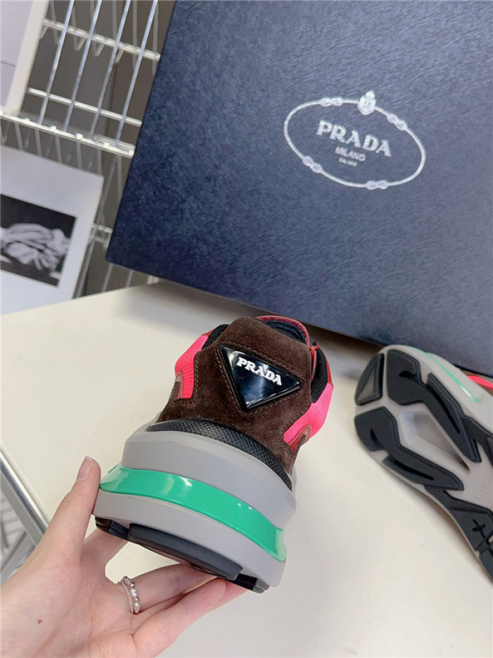 Pra*a brushed leather sneakers