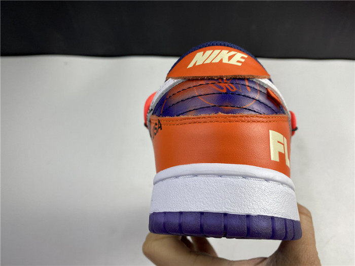 O-W x Nike SB Dunk Low Orange Perple White CT0856-801