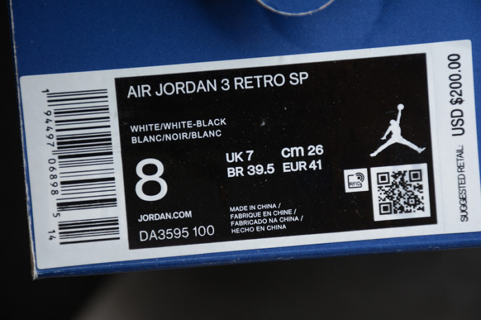 Air Jordan 3 fragment DA3595-100