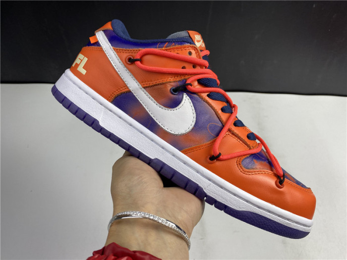 O-W x Nike SB Dunk Low Orange Perple White CT0856-801