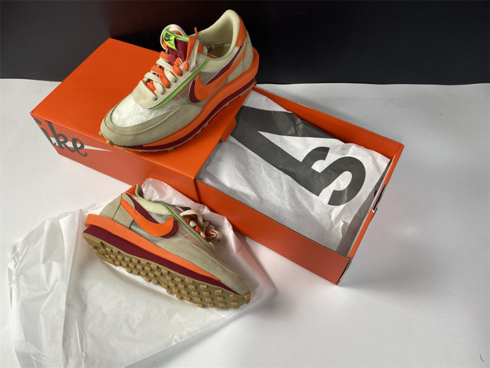 Nike LD Waffle sacai CLOT Kiss of Death Net Orange Blaze  DH1347-100