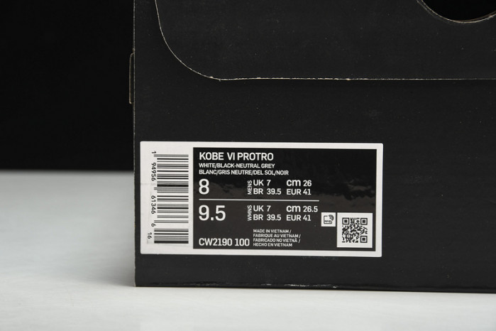 Kobe 6 Protro Playoff Pack White Del Sol    CW2190-100
