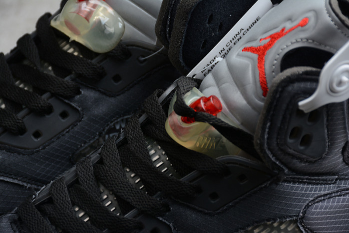 Air Jordan 5 Retro O-W Black/Muslin-Fire Red CT8480-001