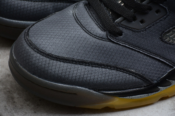 Air Jordan 5 Retro O-W Black/Muslin-Fire Red CT8480-001